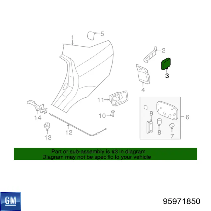 Решетка вентиляции салона задняя General Motors 95971850 цена, от 3.25 USD