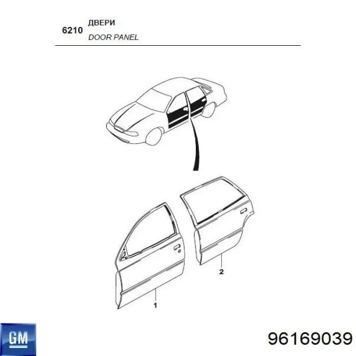  Дверь задняя правая Daewoo Nexia 1