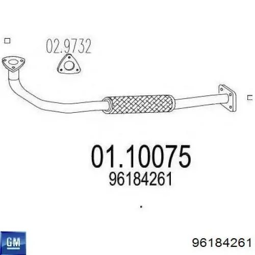 96184261 General Motors silenciador, parte dianteira