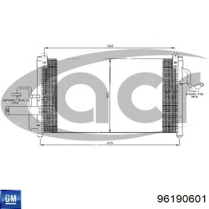 Конденсатор кондиционера General Motors 96190601 цена, от 87.18 USD
