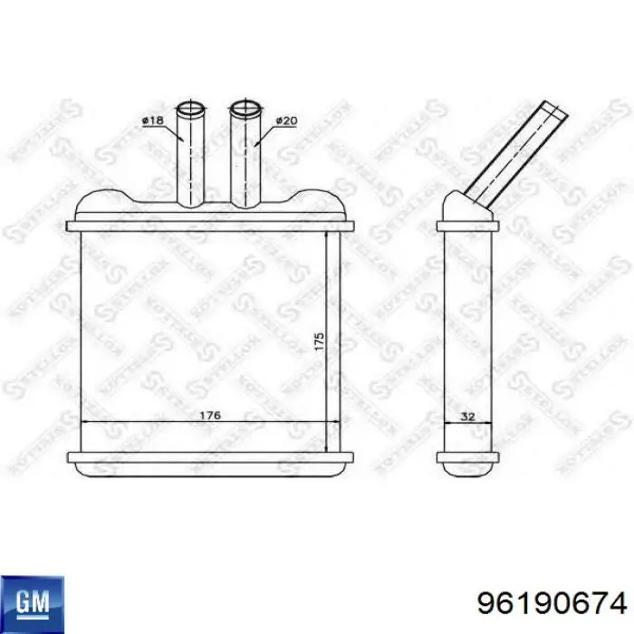 Радиатор печки 96190674 General Motors