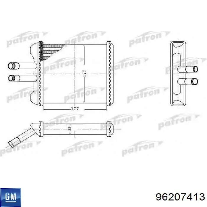 Радиатор печки (отопителя) General Motors 96207413 цена, от 15.20 USD