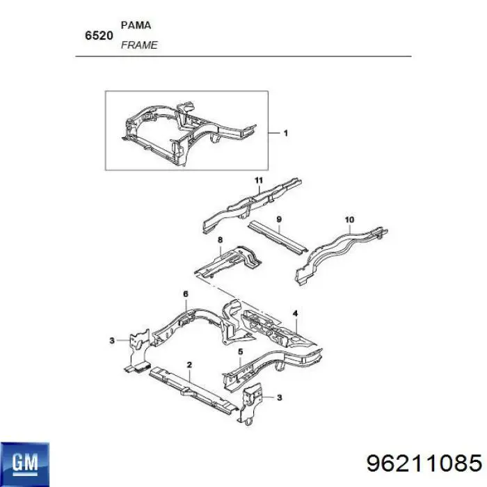 Лонжерон левый 96211085 General Motors