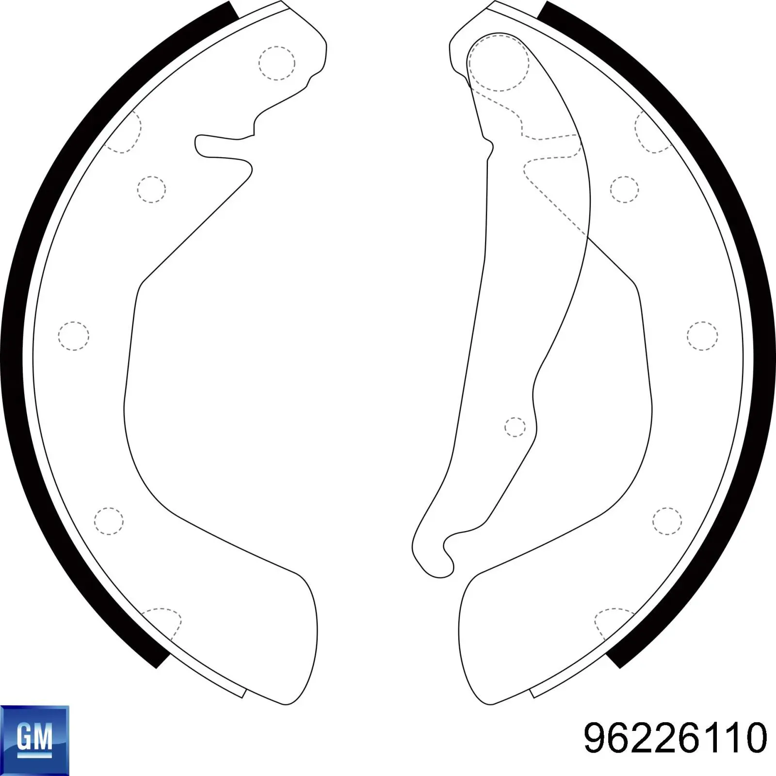 Задние барабанные колодки 96226110 General Motors