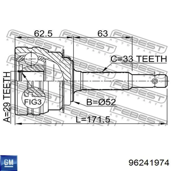 Полуось передняя, правая на Chevrolet Evanda  V200