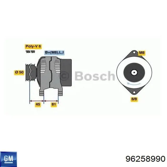 Генератор автомобиля General Motors 96258990