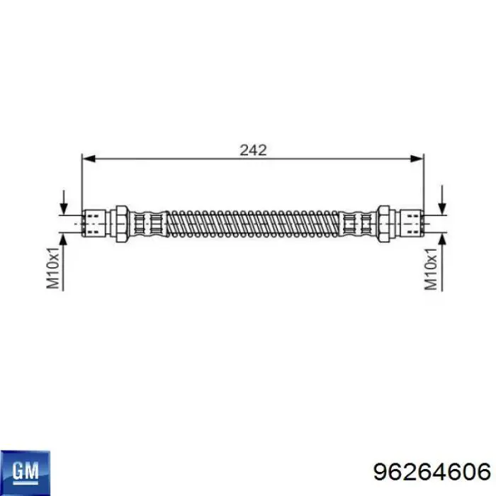 Шланг тормозной задний левый 96264606 General Motors