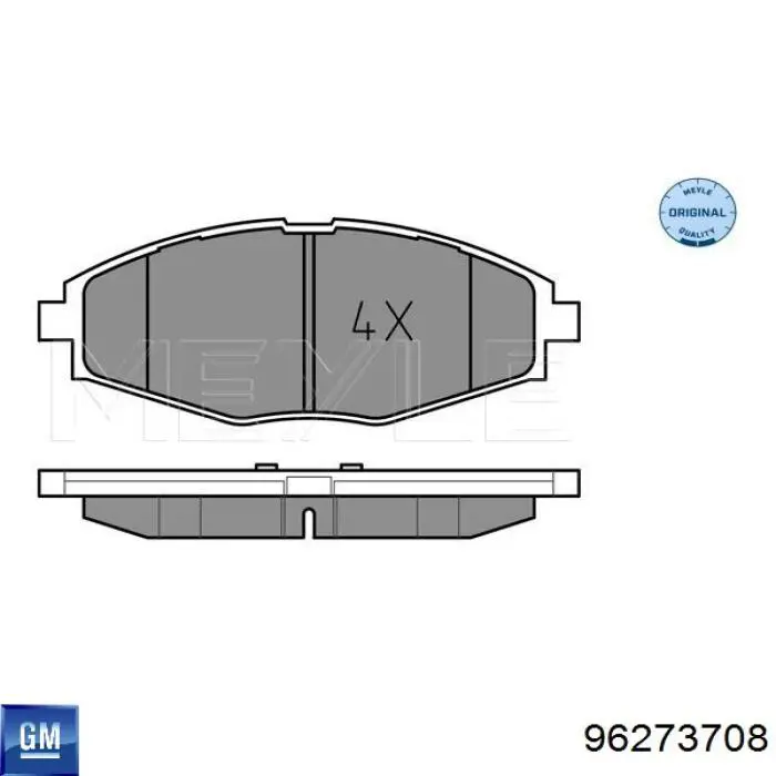 Купить 96273708 General Motors Колодки тормозные