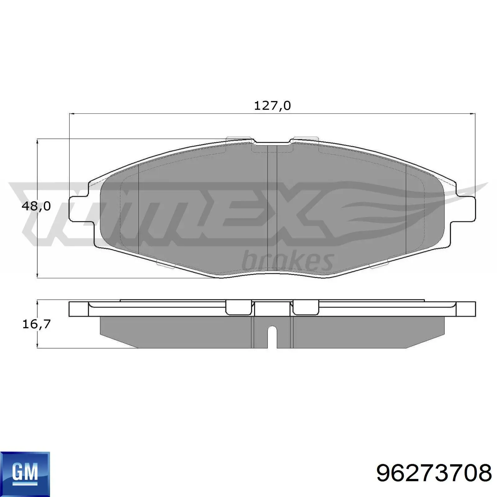 96273708 General Motors Колодки передние