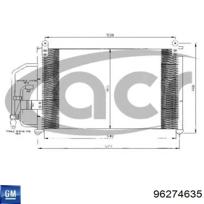 Конденсатор кондиционера General Motors 96274635 цена, от 71.00 USD