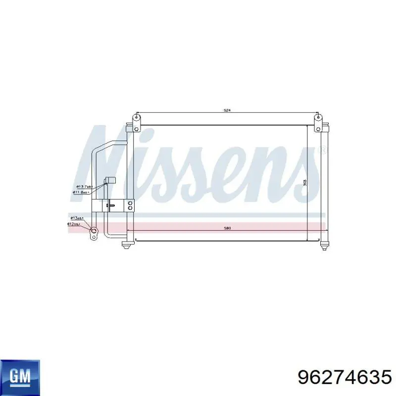 Радиатор кондиционера 96274635 General Motors