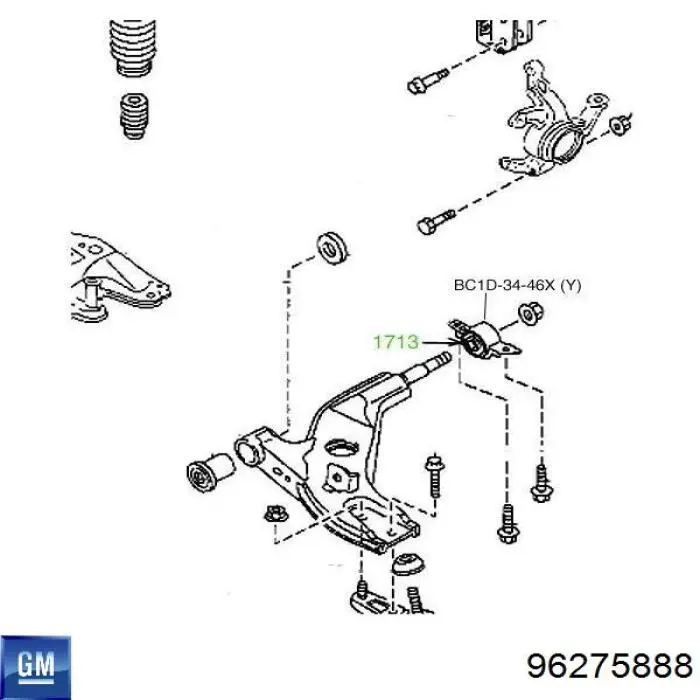 Сайлентблоки продольных рычагов задней подвески Korea (oem) J50030D