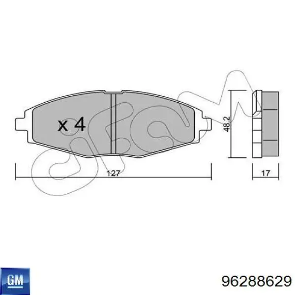 Колодки General Motors 96288629 цена, от 11.40 USD
