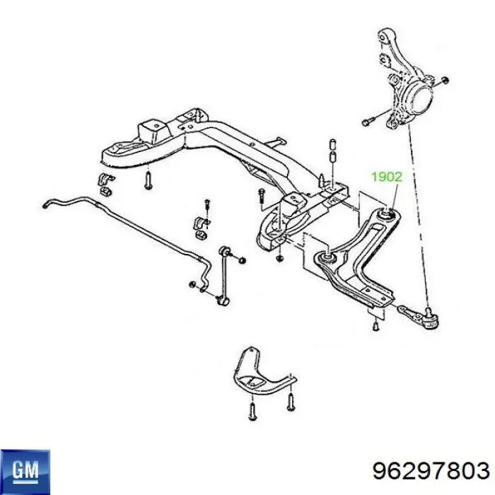 Втулка стабілізатора заднього 96297803 General Motors