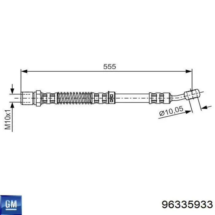 Шланг тормозной передний General Motors 96335933 цена, от 10.06 USD