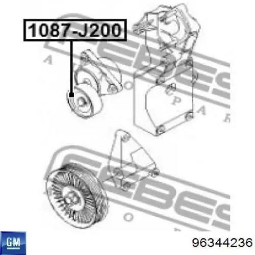 Натяжной ролик General Motors 96344236 цена, от 7.45 USD