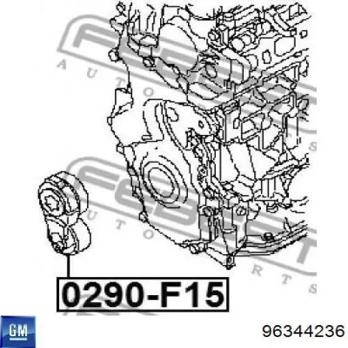 Купить 96344236 General Motors Натяжной ролик