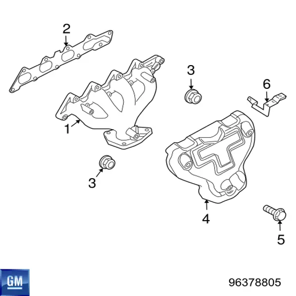 Junta de colector de escape 96378805 GM/Daewoo