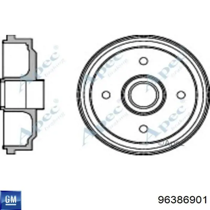 Барабан тормозной задний General Motors 96386901 цена, от 43.21 USD
