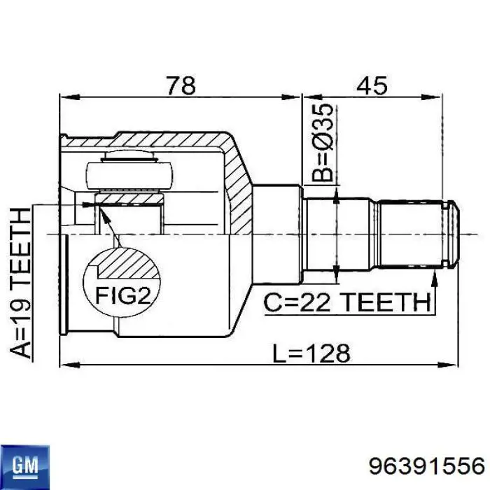 Купить 96391556 General Motors ШРУС внутренний
