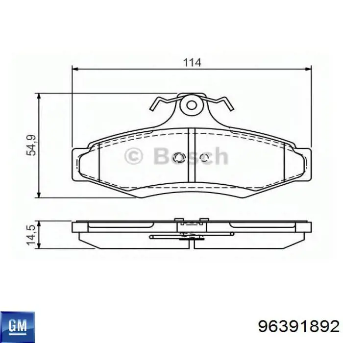 Колодки дисковые  General Motors 96391892 цена, от 10.90 USD