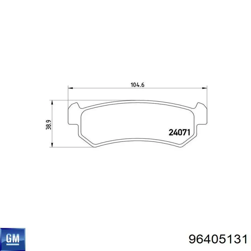 Задние тормозные колодки 96405131 General Motors