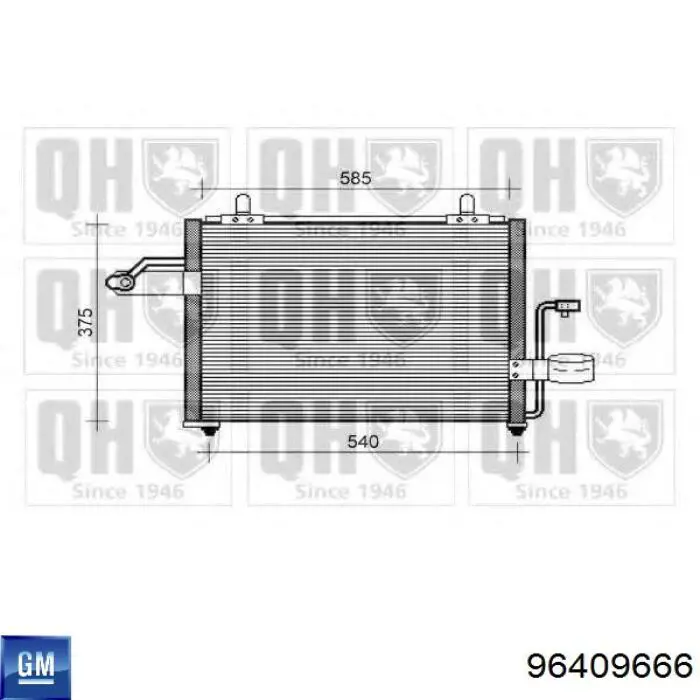 Купить 96409666 General Motors Радиатор системы охлаждения кондиционера
