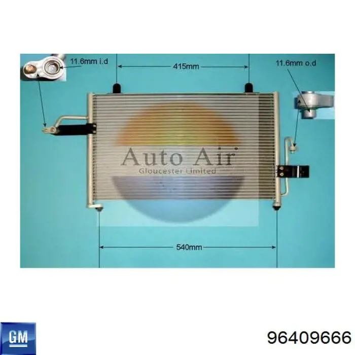Конденсатор кондиционера General Motors 96409666 цена, от 61.06 USD
