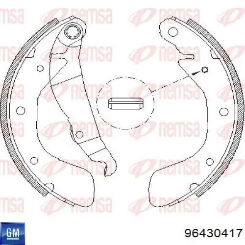 Zapatas de frenos de tambor traseras 96430417 General Motors