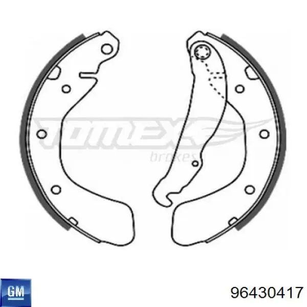 Задние барабанные колодки 96430417 General Motors