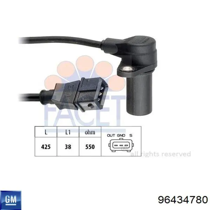 Датчик положения коленчатого вала General Motors 96434780 цена, от 16.69 USD