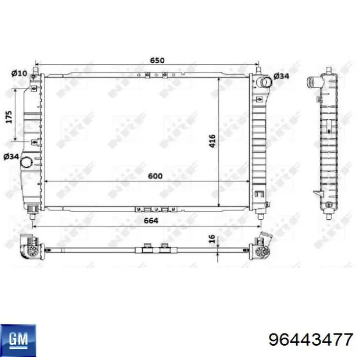 Радиатор 96443477 General Motors