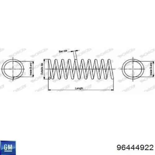 Пружина амортизатора General Motors 96444922 цена, от 37.07 USD