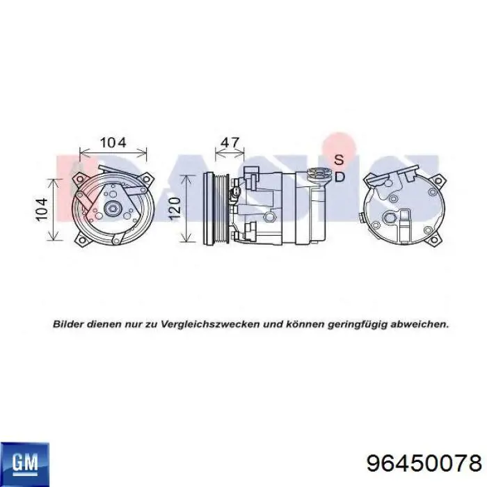 96450078 Peugeot/Citroen compressor de aparelho de ar condicionado