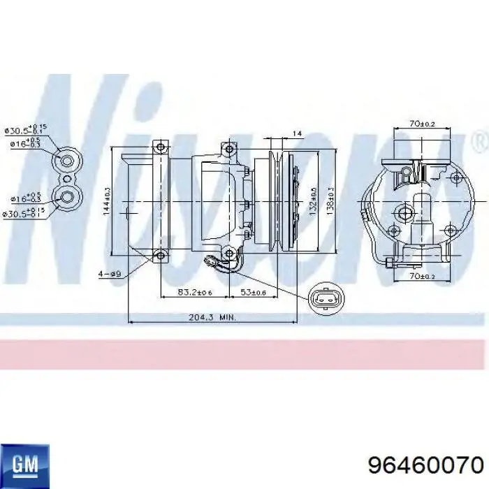 Компрессор кондиционера 96460070 General Motors