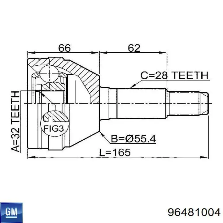 Граната колесная General Motors 96481004 цена, от 33.81 USD
