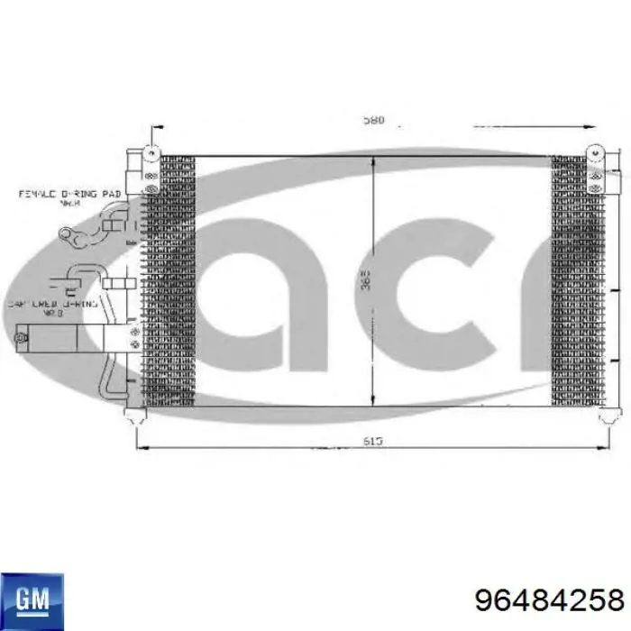 Конденсатор кондиционера General Motors 96484258 цена, от 97.38 USD