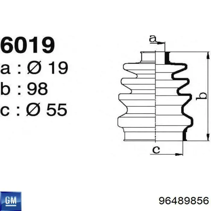 Купить 96489856 General Motors Пыльник гранаты внутренний, передней полуоси