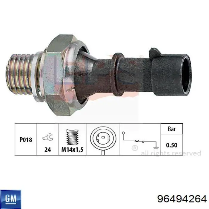 96494264 General Motors Датчик указателя давления масла