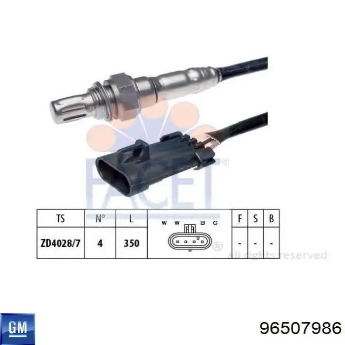 Лямбдазонд, датчик кислорода до катализатора General Motors 96507986 цена, от 41.73 USD