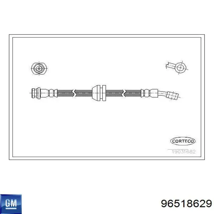 Купить 96518629 General Motors Шланг тормозной передний