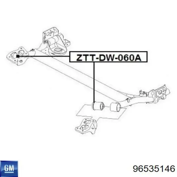 Suspensión, cuerpo del eje trasero 96535146 General Motors