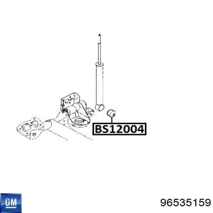 Сайлентблок амортизатора заднего GM 96535159