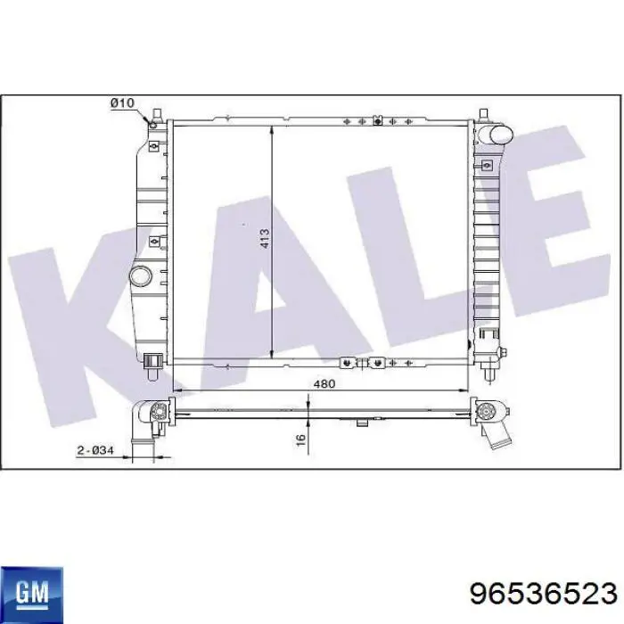 Радиатор охлаждения двигателя General Motors 96536523 цена, от 46.98 USD