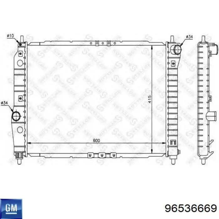 Купить 96536669 General Motors Радиатор водяной
