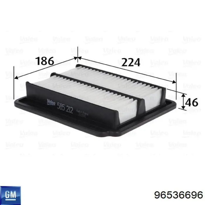 Compre 96536696 General Motors Filtro de ar