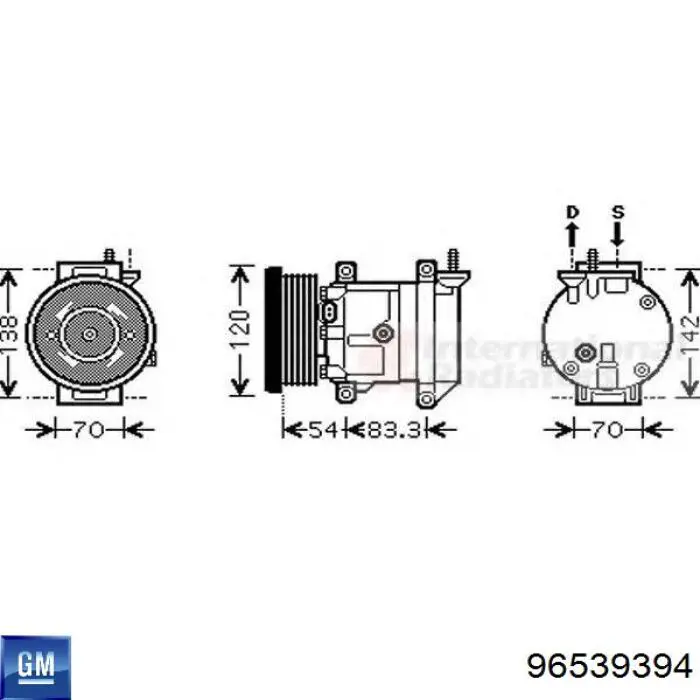 Компрессор кондиционера 96539394 General Motors