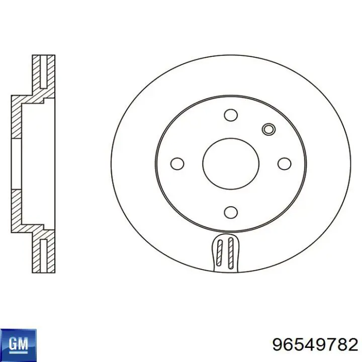 Передний тормозной диск General Motors 96549782