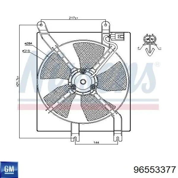 Вентилятор кондиционера 96553377 General Motors