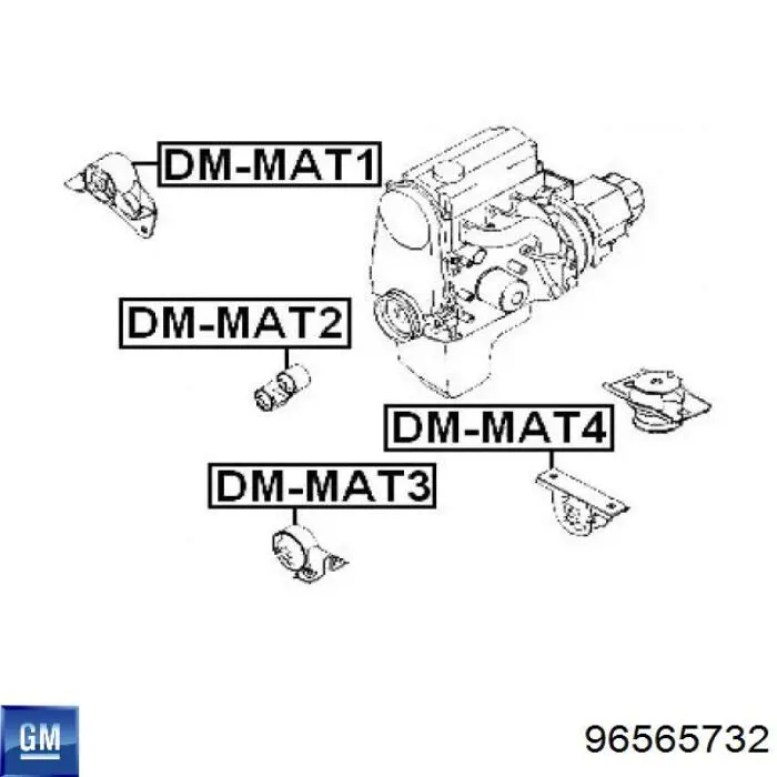 96565732 KAP coxim (suporte dianteiro de motor)